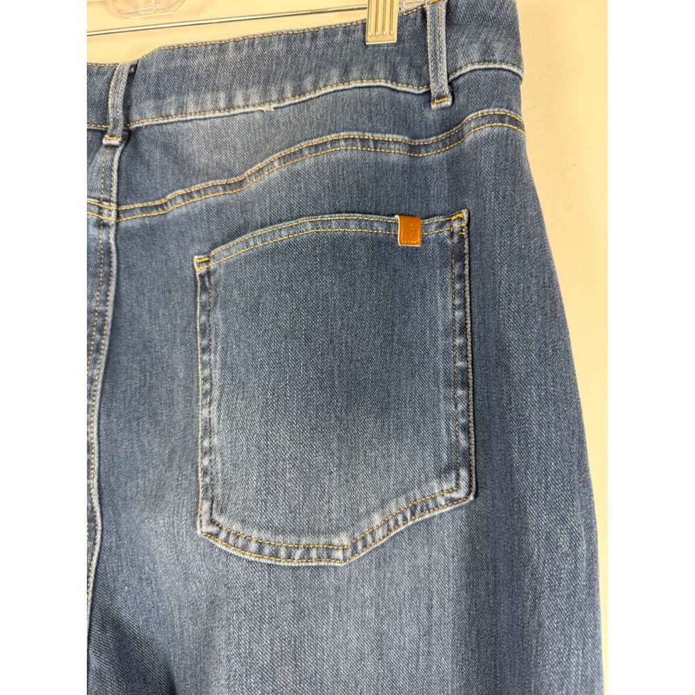 Halara Flex Denim Wide Leg Crop Jeans Womens XL Blue High Rise Stretch Pants - Picture 13 of 13